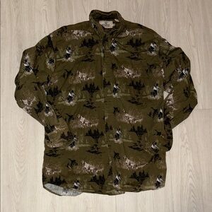 REDHEAD Forest Green Patterned Shirt